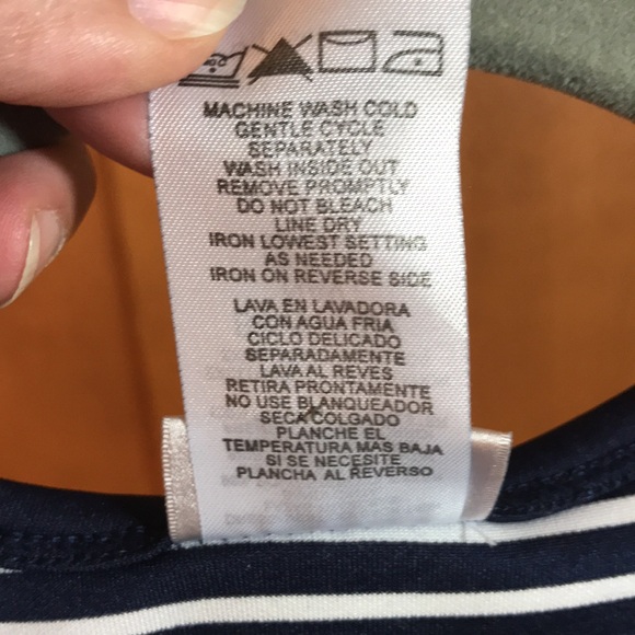 IRIS and IVY girl’s dress navy pink white stripes sleeveless belted size 10 - Picture 6 of 10